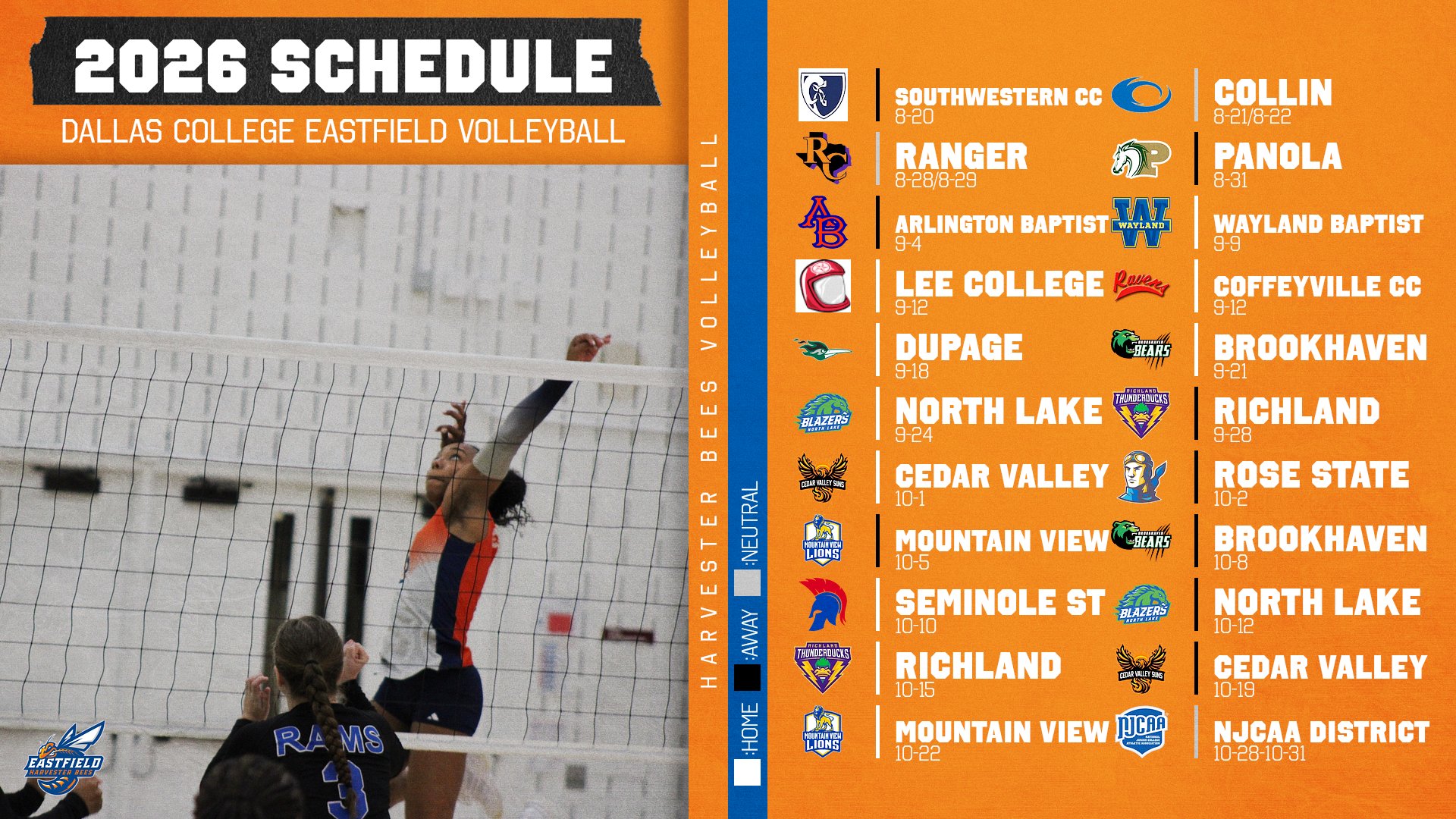 Eastfield Volleyball Begins Season Aug. 20